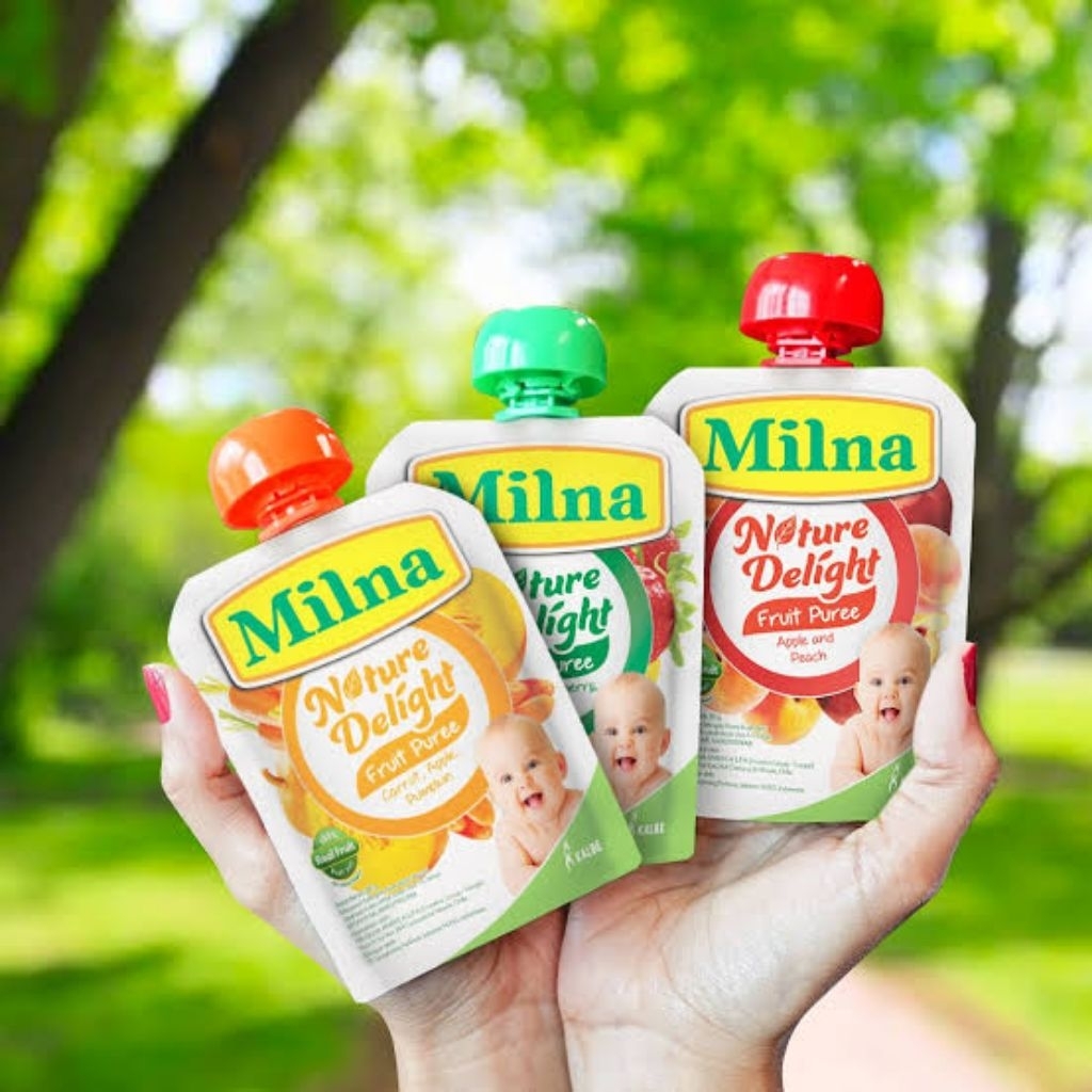 Milna Nature Delight Fruit Pure 80gr, 100% Buah asli alami