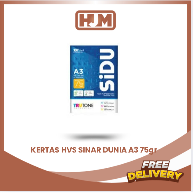 

KERTAS HVS SIDU SINAR DUNIA A3 75 GSM