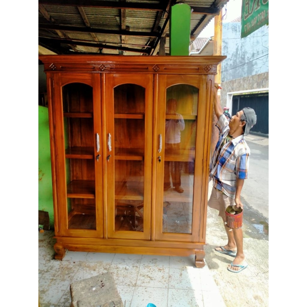 Lemari Pajangan minimalis / Lemari Buku Kayu Jati