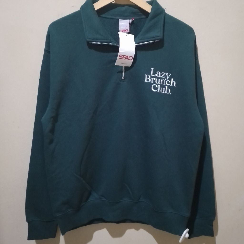 HALFZIPPER SPAO LAZY BRUNCH CLUB CREWNECK