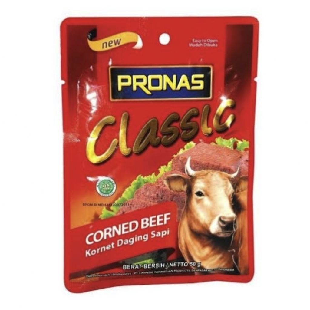 

Corned beef sachet 50gr Pronas_ Sayur Sakura
