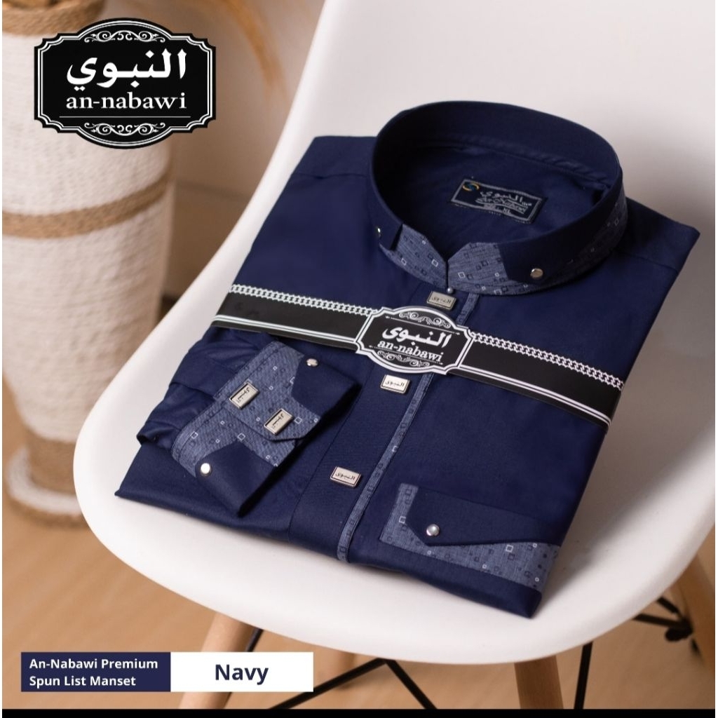 Jubah Nabawi katun Spun / Jubah Nabawi Manset / Jubah santri / Temboro