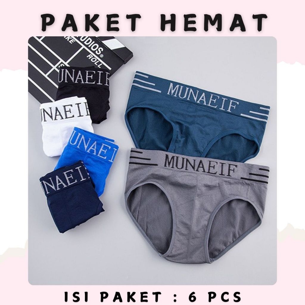 [ PAKET HEMAT ] CD029 6PCS Celana Dalam Laki-Laki Pria Cd Fashion Segitiga Santai Munafae Tipis Men