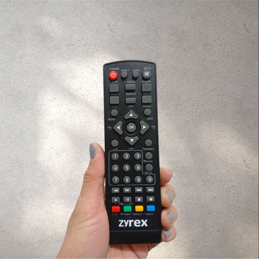 Remote Remot STB DVB-T2 Zyrex HDTV Tanpa Setting Garansi