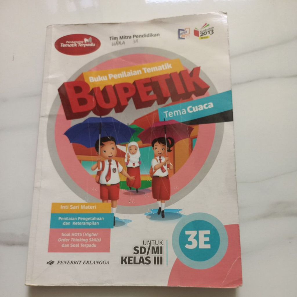 buku BUPETIK TEMA 5/3E  KELAS 3SD SECOND