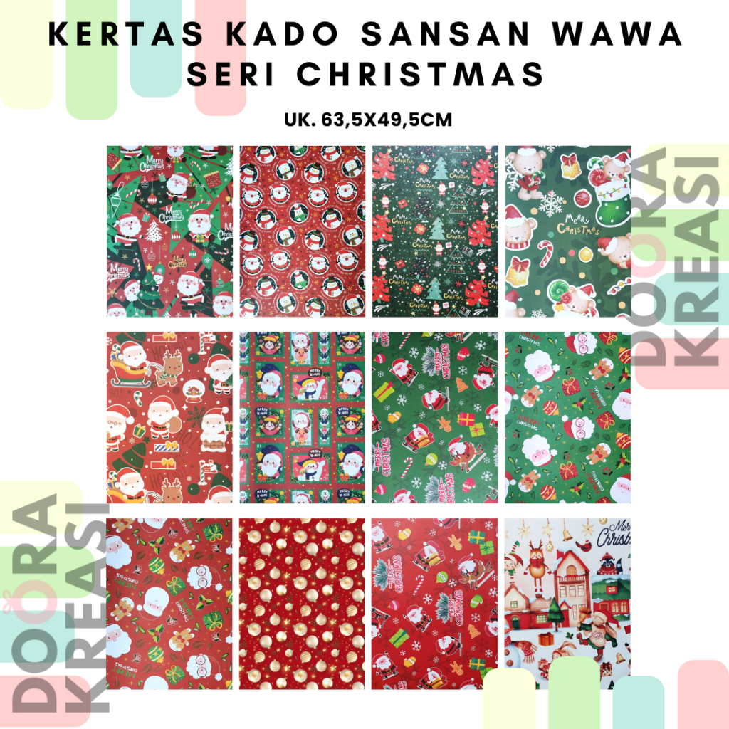 

Kertas Kado Wrapping Paper Sansan Wawa Seri Natal Christmas
