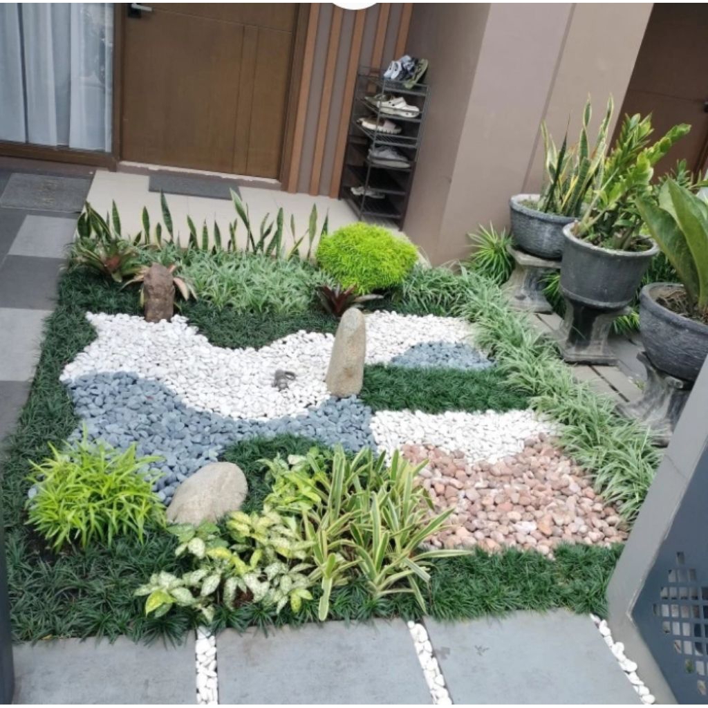taman kering minimalis batu batuan