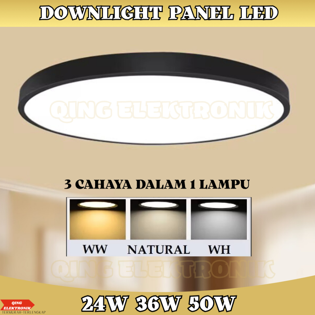 Lampu Plafon Slim LED Bulat Besar 24W 36W 50W Downlight LED Panel