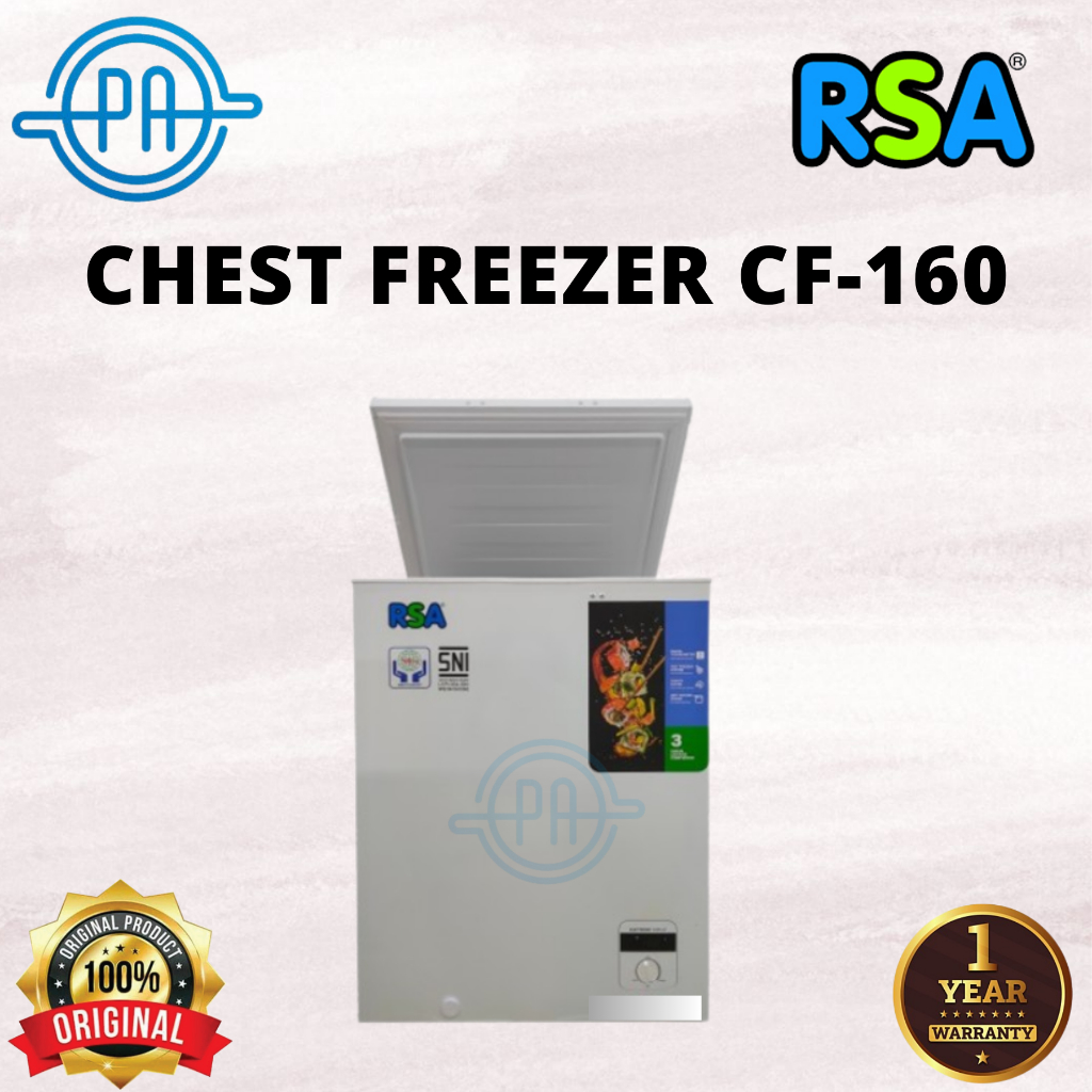 RSA CHEST FREEZER CF160 144 LITER / CF 160 / CF-160/ CF 160 Freezer Box RSA KOTAK ES