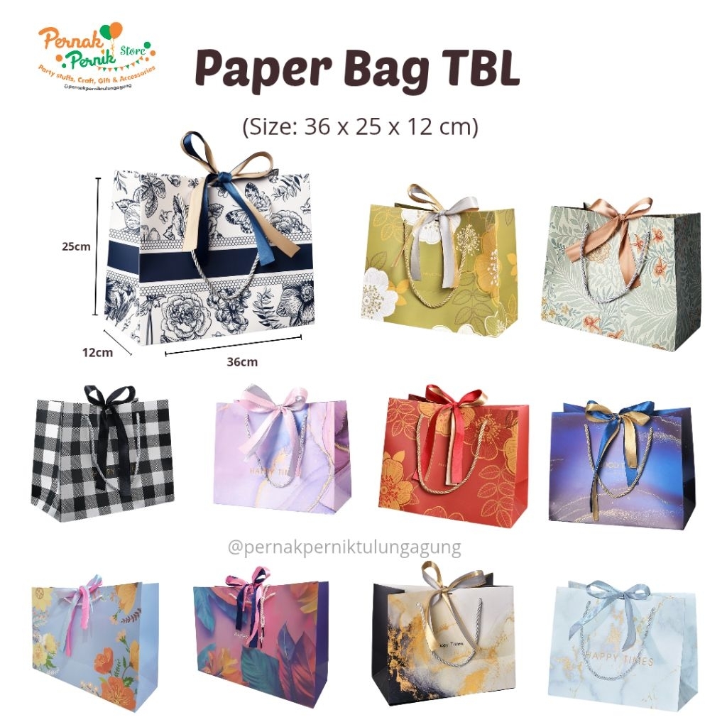 

Paper Bag Pita / Totabag Pita Tali / Tas Kado Cantik (-+36x25x12 cm)