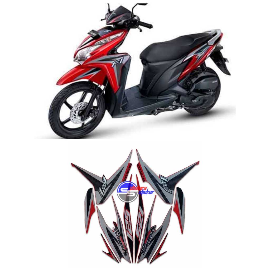 Striping motor vario 125 old 2013 merah stiker lis body standar