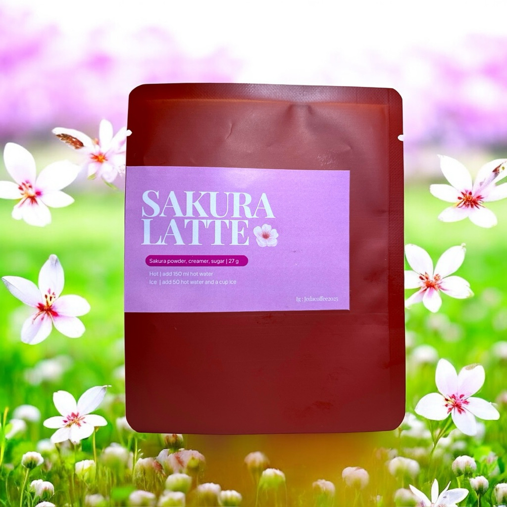 

jeda shop sakura latte minuman serbuk saset bunga sakura cherry blossom asli jepang 25g powder drink sachet