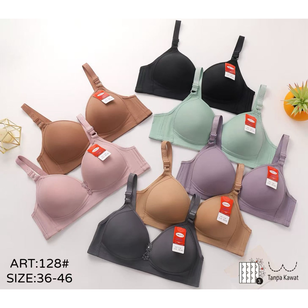 2PCS BH BUSA TANPA KAWAT OREO 128 BH OREO KAIT 3 CUP C JUMBO