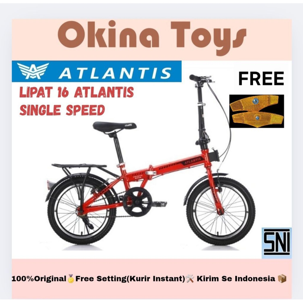 (Instant/Cargo) Sepeda Lipat 16 inch Atlantis sepeda lipat single speed Atlantis vleg aluminum