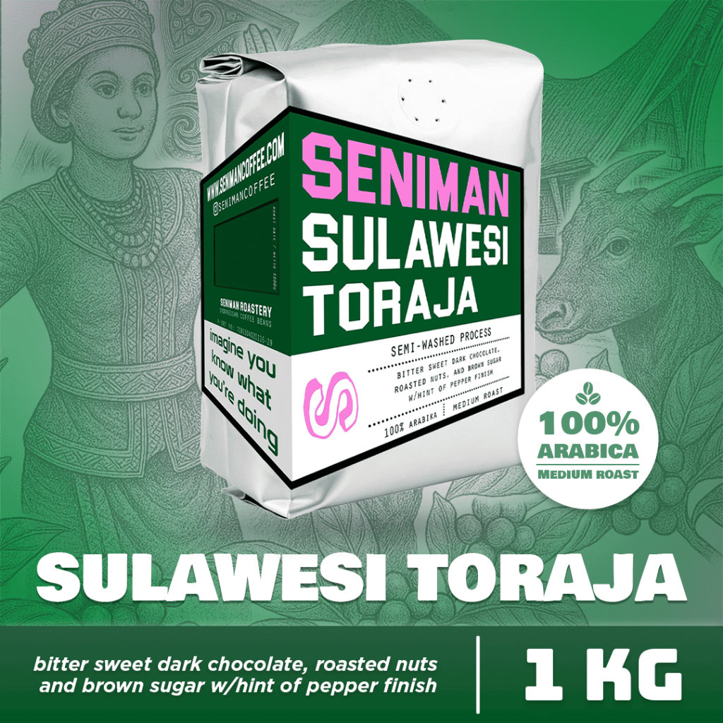 

1Kg Seniman Coffee / Indonesian Coffee Beans Sulawesi Toraja Semi Washed