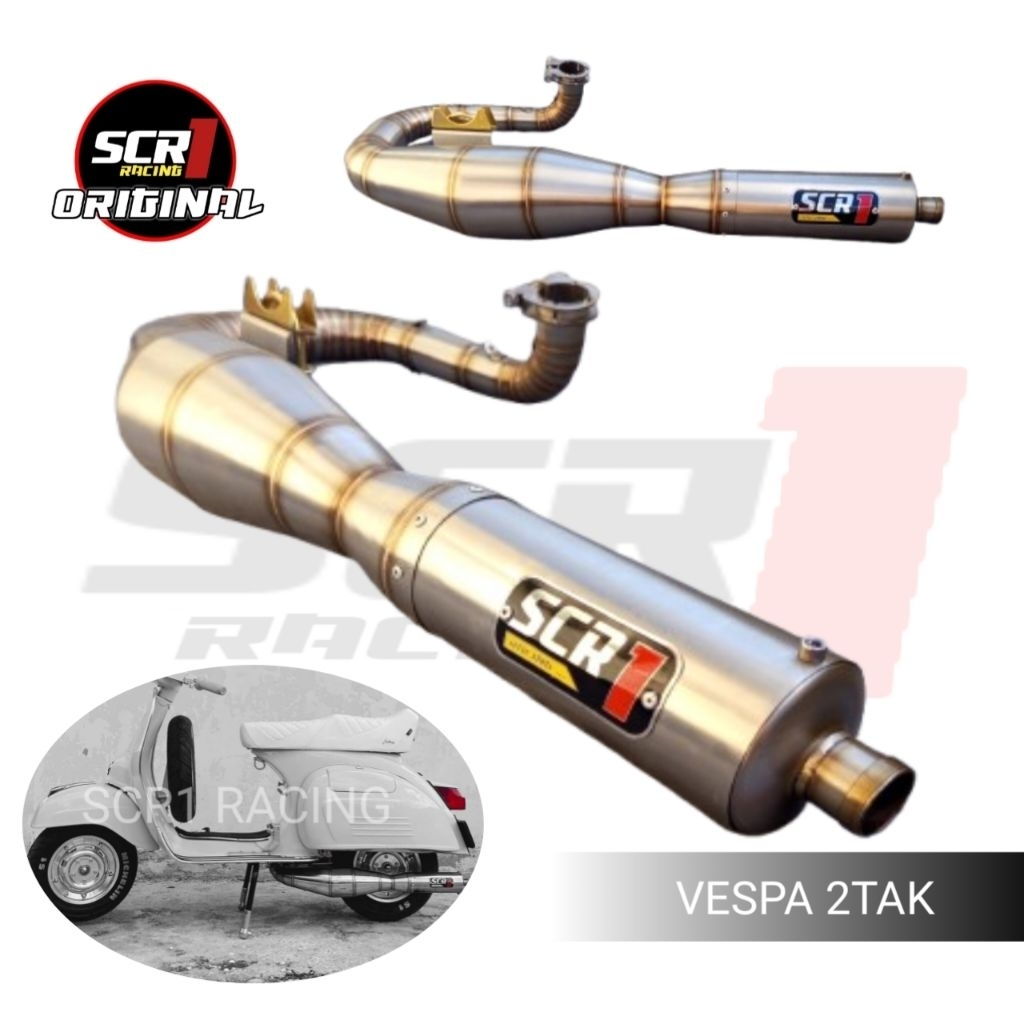 Knalpot vespa PX PS Excel super sprint Excel - knalpot vespa 2tak buang kiri original scr1 racing