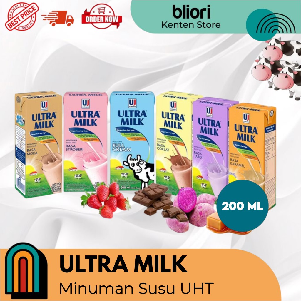 

Susu UHT Ultra Milk 200 ML | Susu Siap Minum Kemasan Ekonomis | Susu Kemasan Kotak