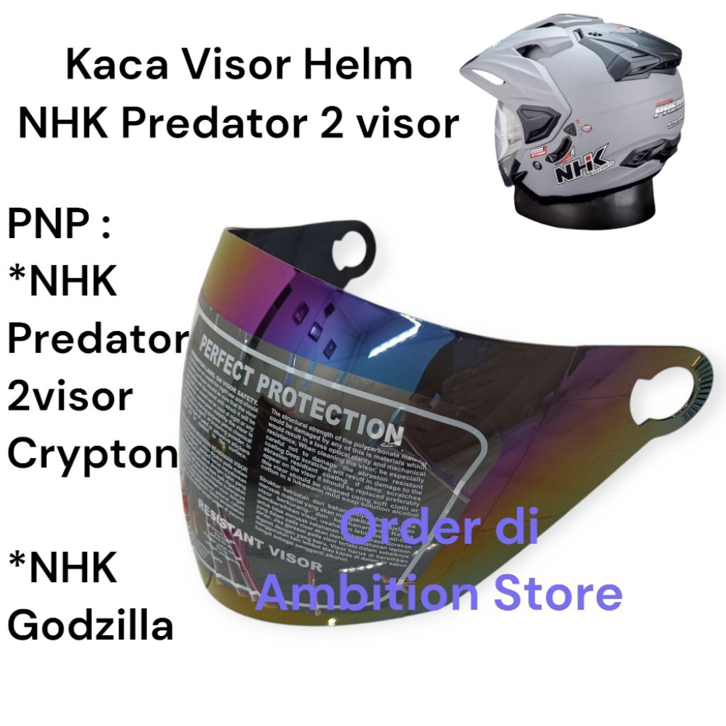Kaca Visor Helm NHK Predator Double Visor Predator Crypton Kaca Helm NHK Godzilla