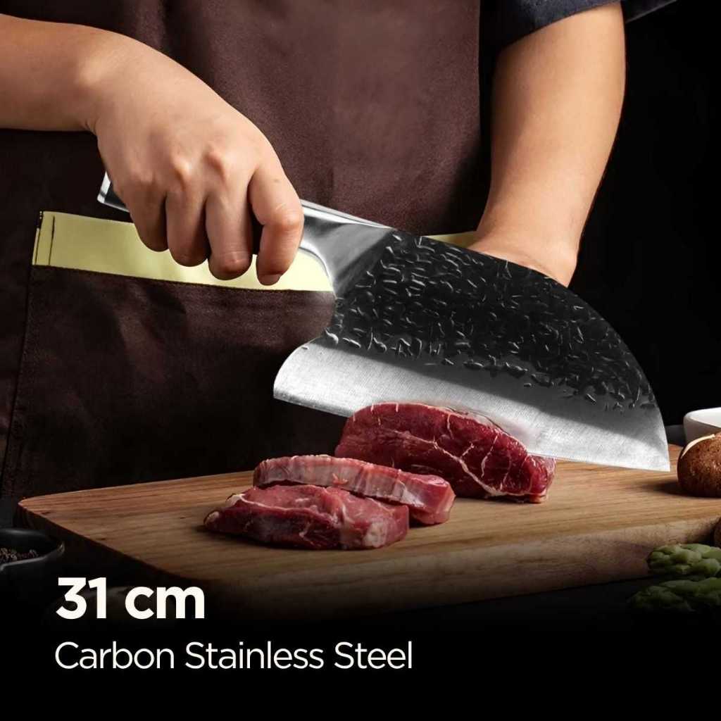 XITUO Pisau Dapur Carbon Steel Forged Cleaver Knife 8 Inch