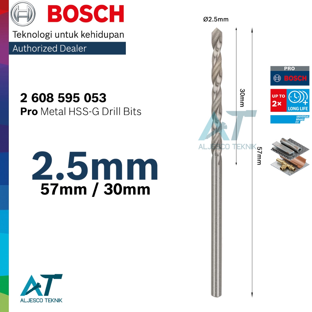 BOSCH MATA BOR BESI HSS 2,5MM 2.5 MM HSS-G