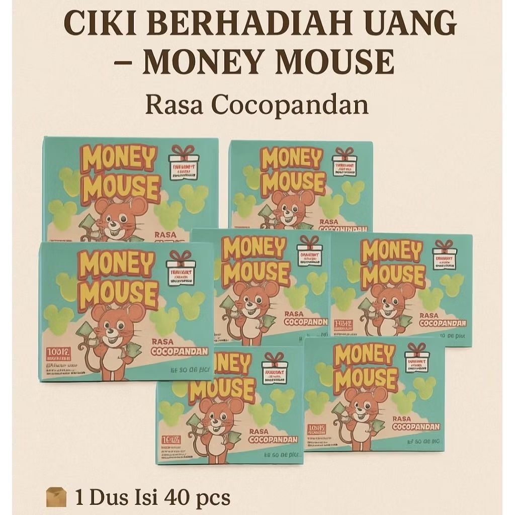 

Ciki Money Mouse Rasa Cocopandan (Bila Beruntung) isi 40 Pcs