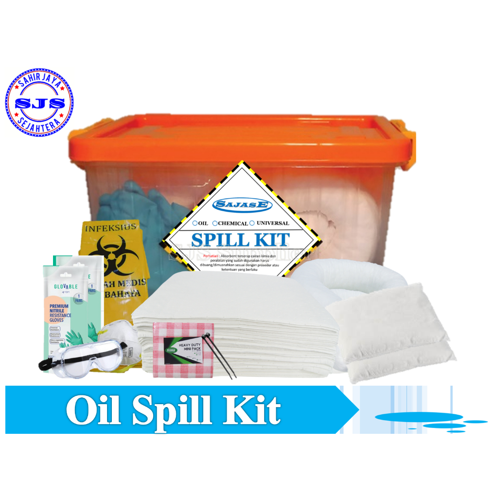 Oil Spill Kit 45 Liter Oil Spill Kitt 45L Spill Kit 30 Liter Kemasan Box Transparan
