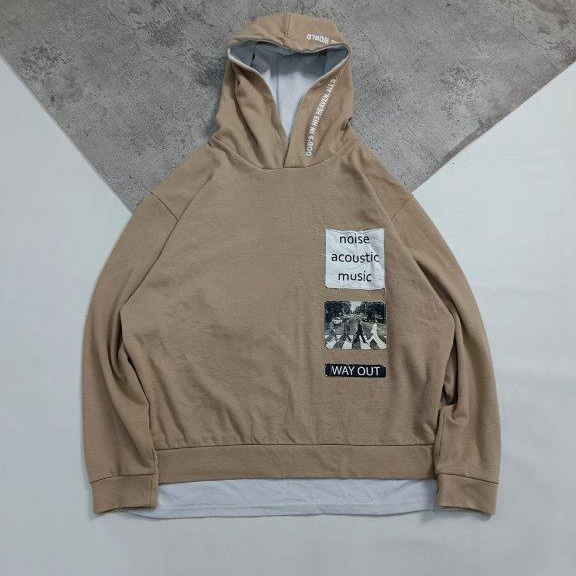 Hoodie The Beatles Coklat Susu dari Atention Second