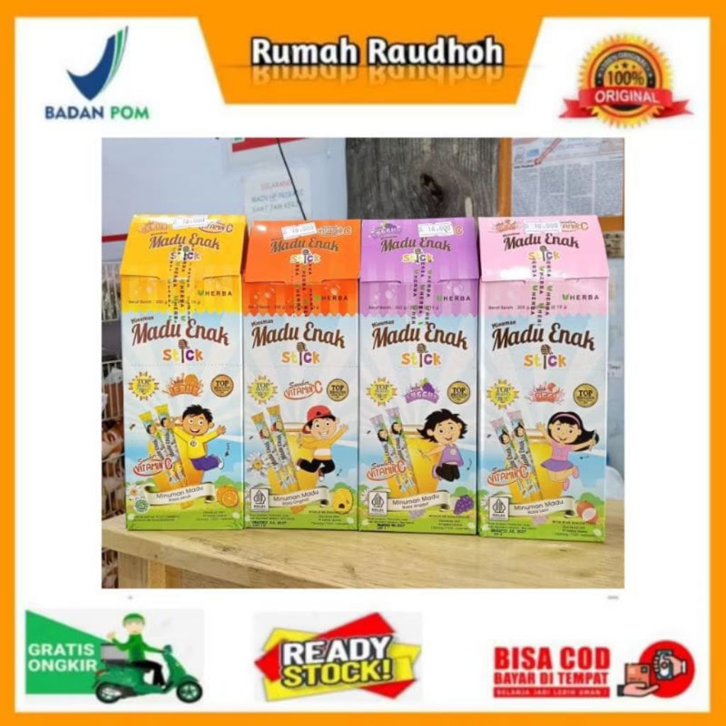 

MADU ENAK STICK 1 BOX (20 PCS) - MINUMAN DENGAN MADU