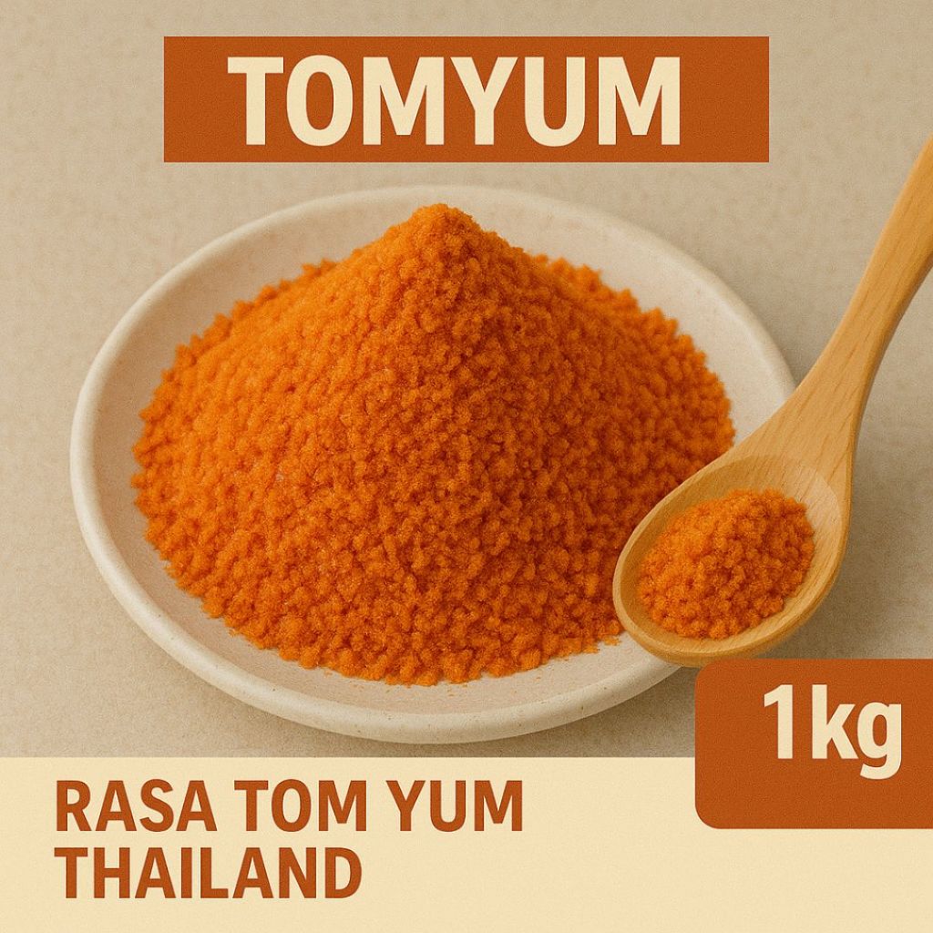 

Tomyum 1Kg Kiloan Bumbu Tabur Rasa Tom Yum Thailand Asam Pedas Gurih Segar