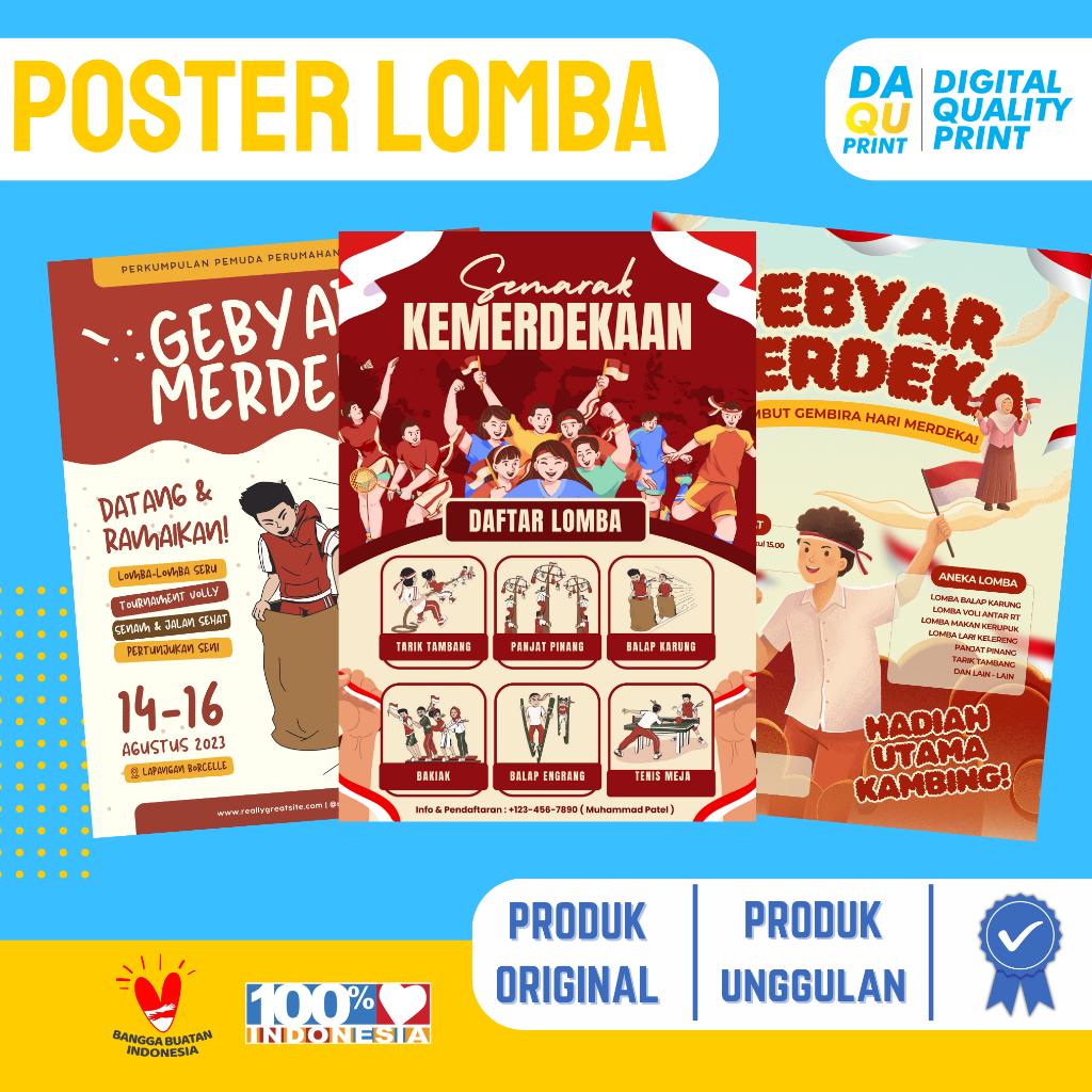 

POSTER A3+ EDUKASI / POSTER LOMBA 17 Agustus Dirgahayu Kemerdekaan Indonesia