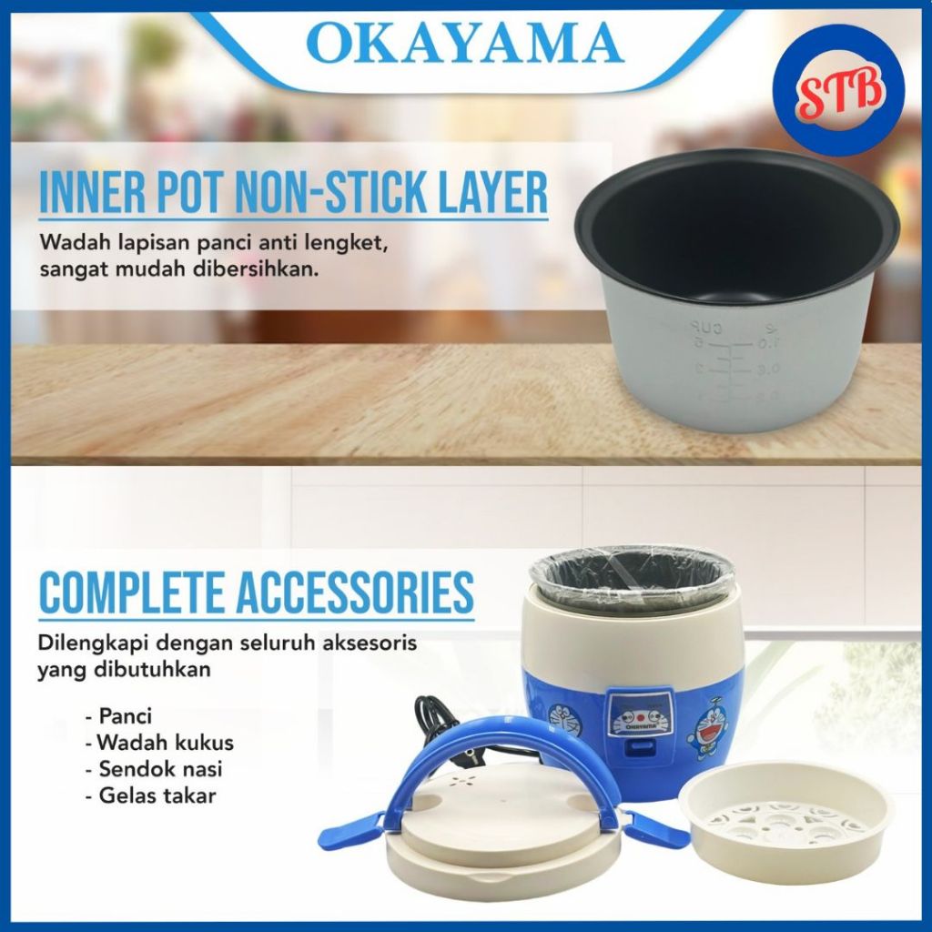 BIG SALE OKAYAMA Rice Cooker 1 Liter OK-101 magic com mini / portable / travel version / Anti