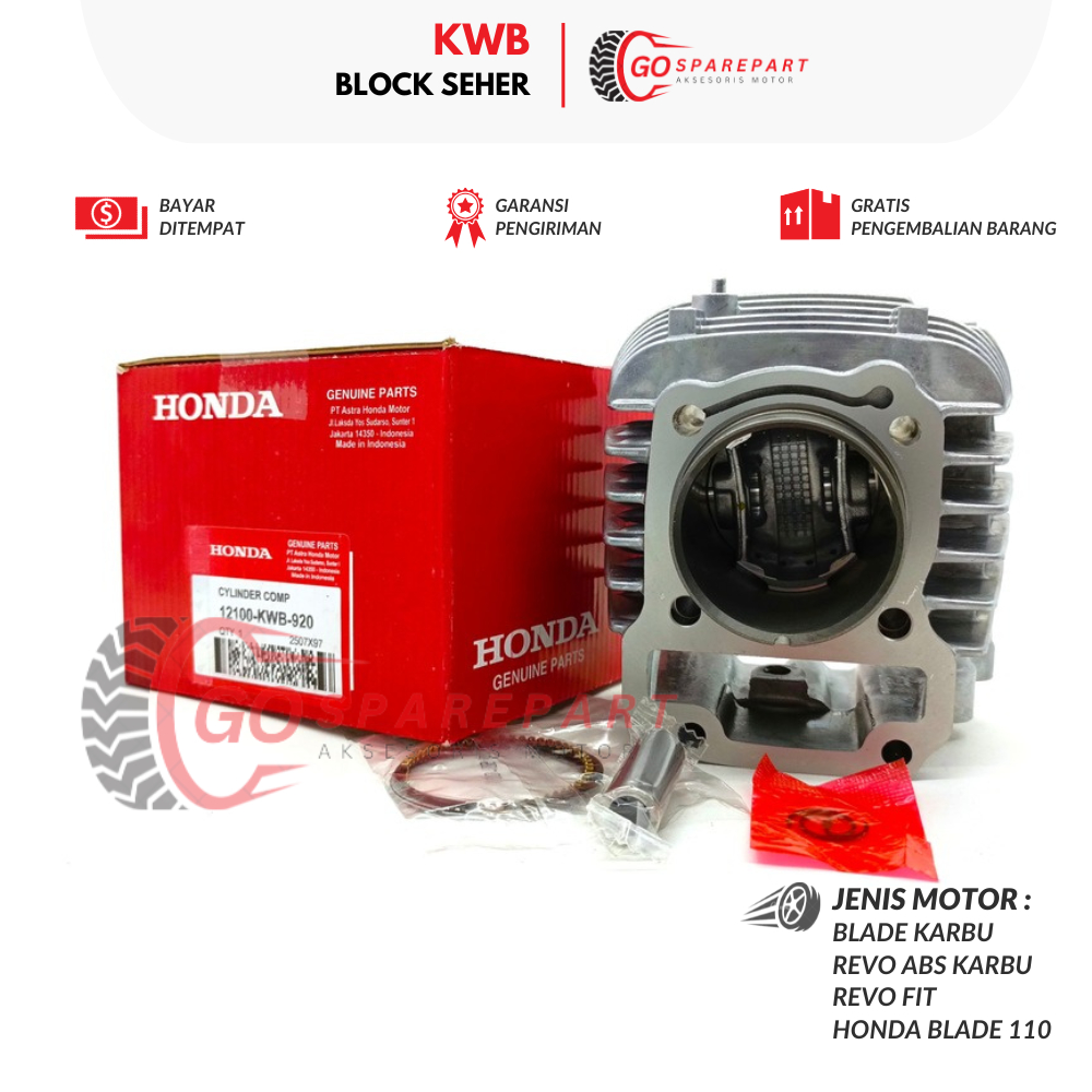 KWB BLOCK SEHER HONDA BLADE / BLOK SILINDER MOTOR REVO ABS / LINER BLOK SEHER / BORING SEHER / BLOK 