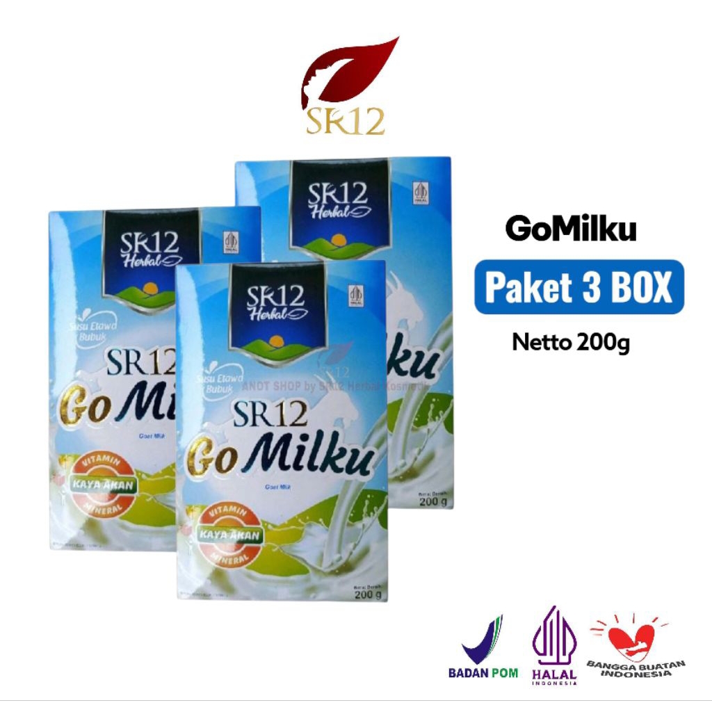 

[ PAKET HEMAT 3 BOX ] Go Milku SR12 Rasa Original Box 200g Susu Kambing Etawa Asli