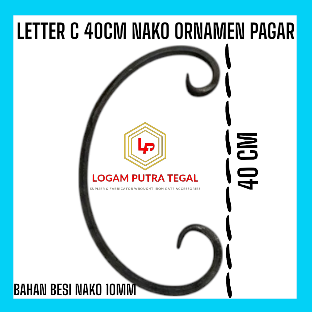 Letter C 40cm Ornamen Pagar Besi | Aksessoris Pagar Nako C 40 Cm