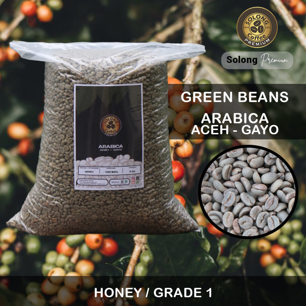 

Green Bean Arabica Gayo Honey Process Fine Arabika Grade 1 - Solong Premium