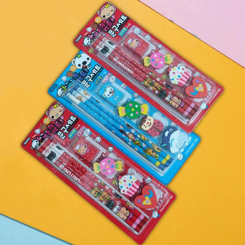 

Set Alat Tulis Karakter Kartun 3in1 / Stationary Set / Alat Tulis Sekolah - ST1000G