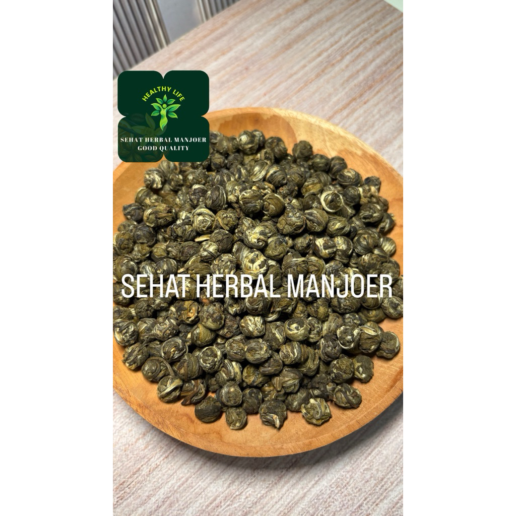 

Dragon Pearl Jasmine & Teh Hijau / Premium Hand Rolled Jasmine Green Tea 25 gram Sangat Wangi!