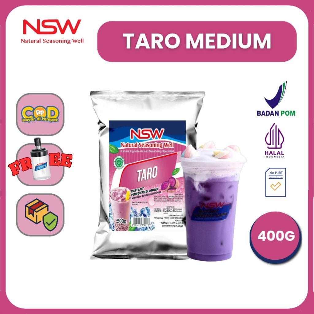 

NSW Powder Drink Rasa Taro MEDIUM 400 gr/ 13 gelas