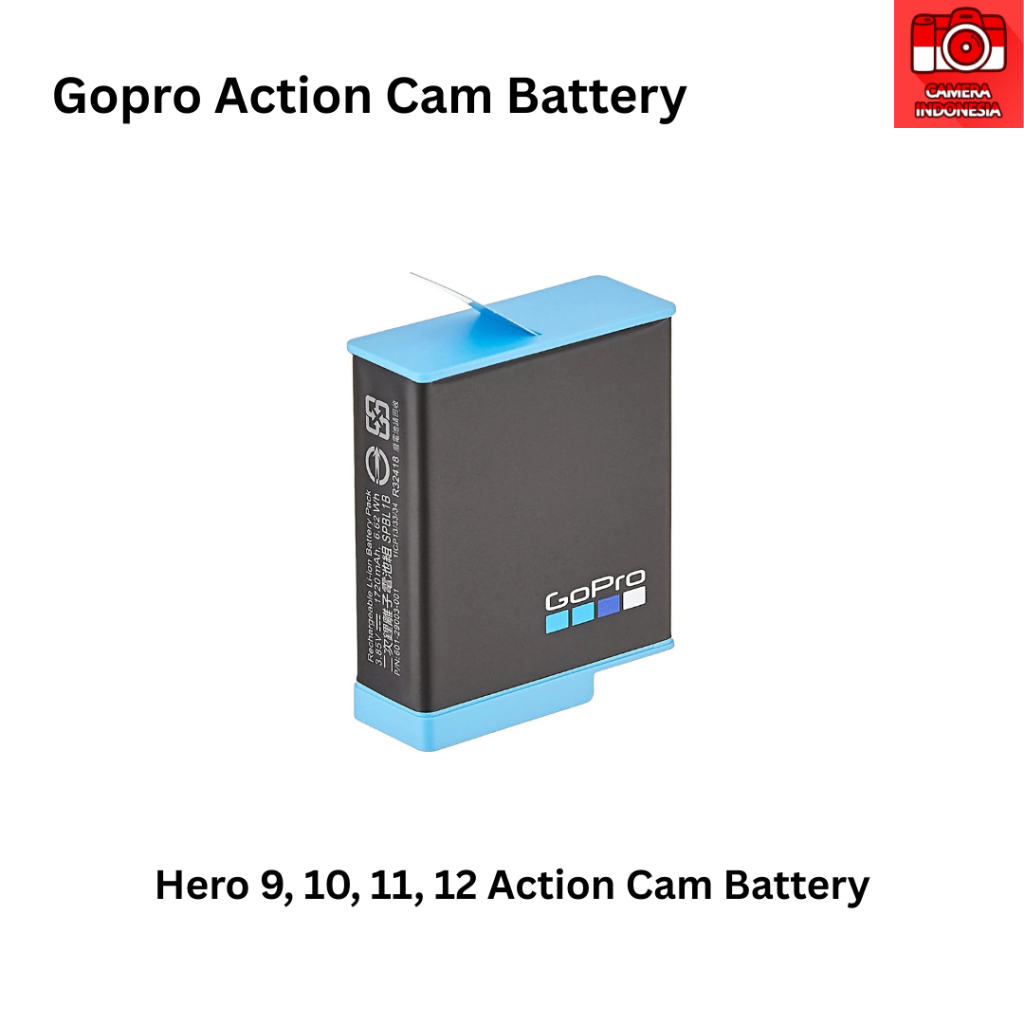 Baterai Kamera Hero 9, 10, 11, 12 Action Cam Gopro Hero9, Hero10, Hero11, Hero12