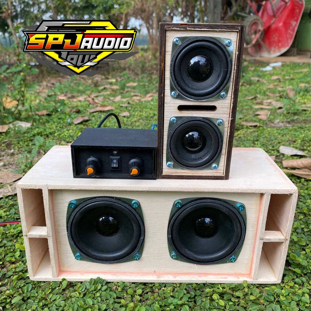 Paket Sound Miniatur Fullset Box SPL Doble 3 Inch dan Line Array 2 Inch Plus Speaker Lengkap Amplifi