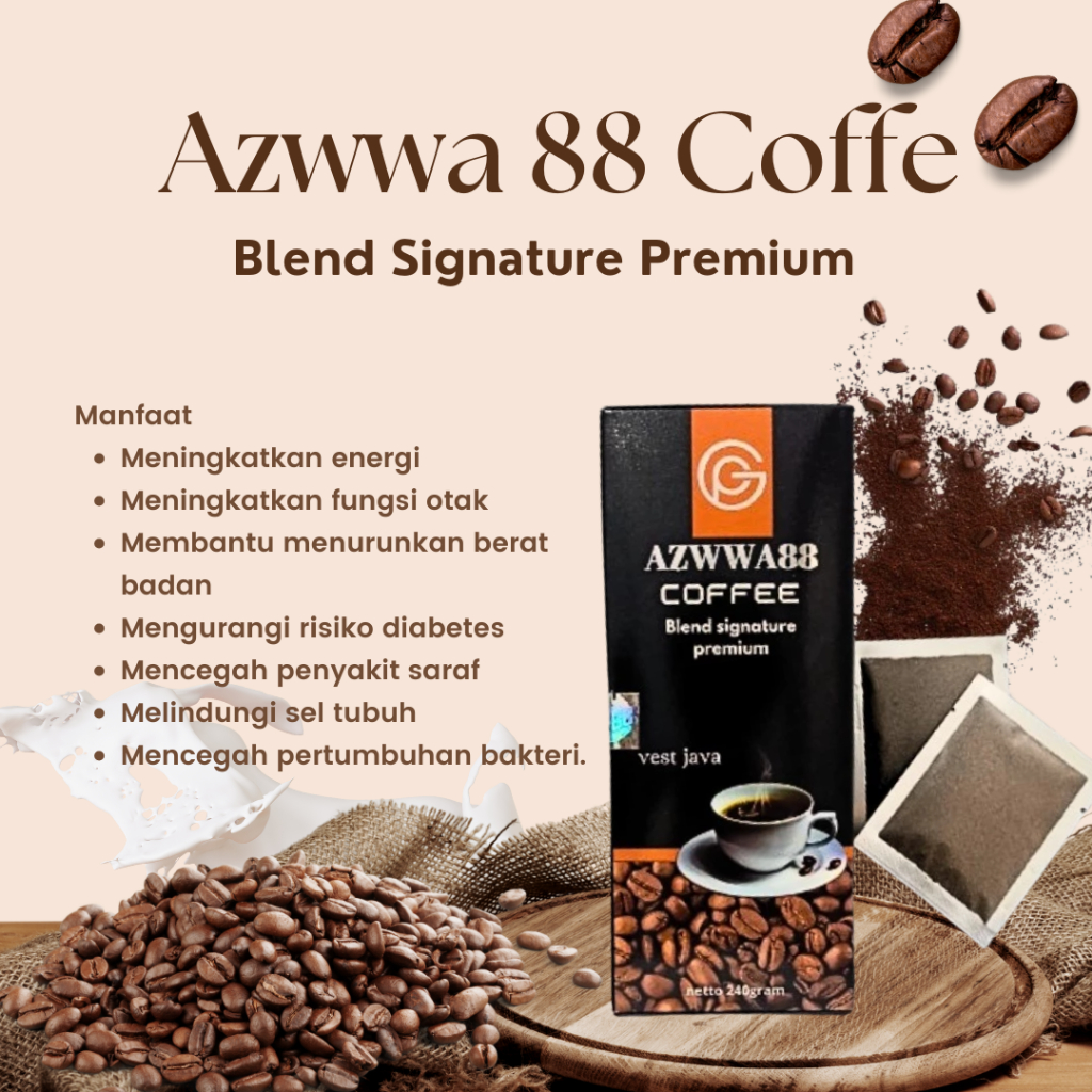 

AZWAA88 COFFE|| KOPI ROBUSTA|| 100%ASLI || 1 BOX ISI 40 SACHET