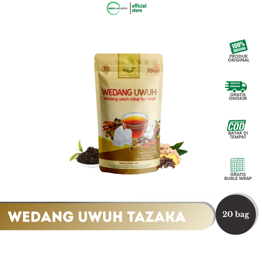 

WEDANG UWUH HERBAL TEA TAZAKKA – minuman herbal dari alam, hangat sehat penuh khasiat | bantu redakan masuk angin & pegal linu | jaga daya tahan tubuh | rempah asli nusantara | 100% halal & original | isi 20 kantong celup