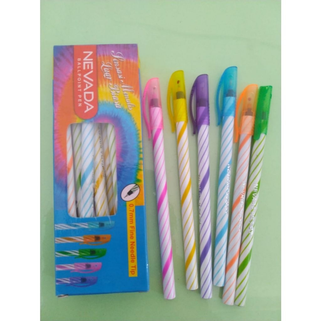 

[LJ] Pena Nevada Tinta Hitam (1 Pack isi 12 pcs) - Ballpoint Pen 0.7mm Fine Needle Tip 923 ST - Pena Sekolah Bolpen Kantor Warna Hitam