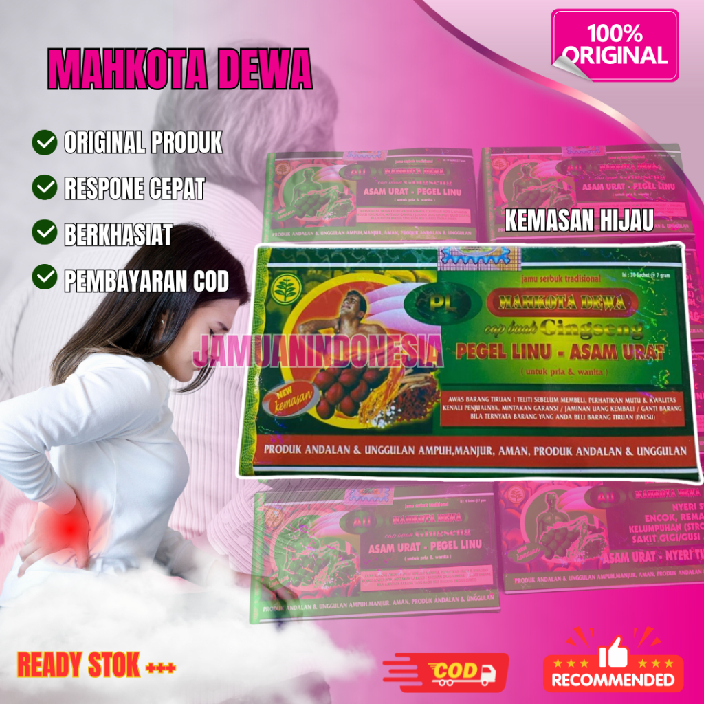 

Mahkota Dewa Kapsul Asam Urat Pegal Linu Original Kemasan Hijau