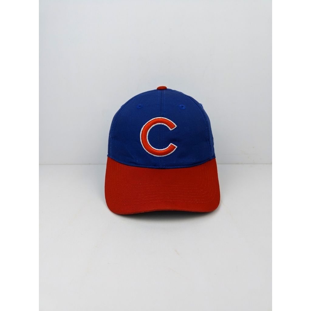 Topi MLB Chicago Cubs Logo C Royal Blue Red White Simpel Skena Baseball 6 Panel