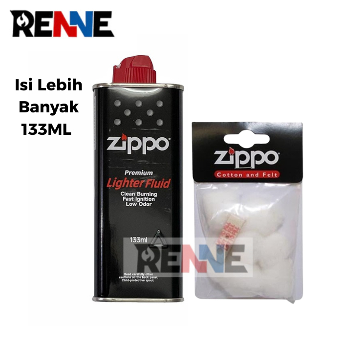 Paket Minyak Zippo Original 133 plus Kapas Zippo plus pad zippo