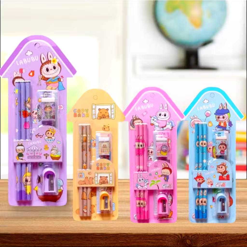 

COD Joymart Alat Tulis Set 51 Perlengkapan Sekolah 5in1 Motif Karakter Sanrio Labubu Capybara Perlengkapan Sekolah 5in1