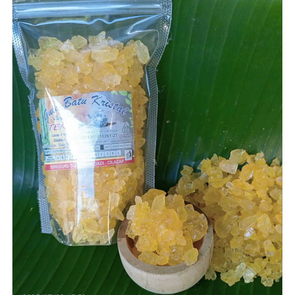 

Gula Batu Kristal kuning Cap Teko - 300gram - Manis segar alami pemanis minuman - potongan kecil mudah di aduk
