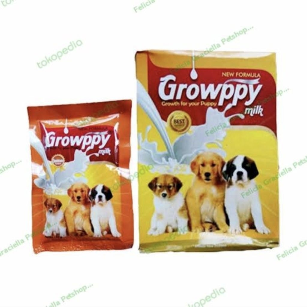 

Growppy Dog milk 20gr / susu anjing growppy 20gr susu anakkan anjing bayi anjing murah meriah cocok segala jenis anjing