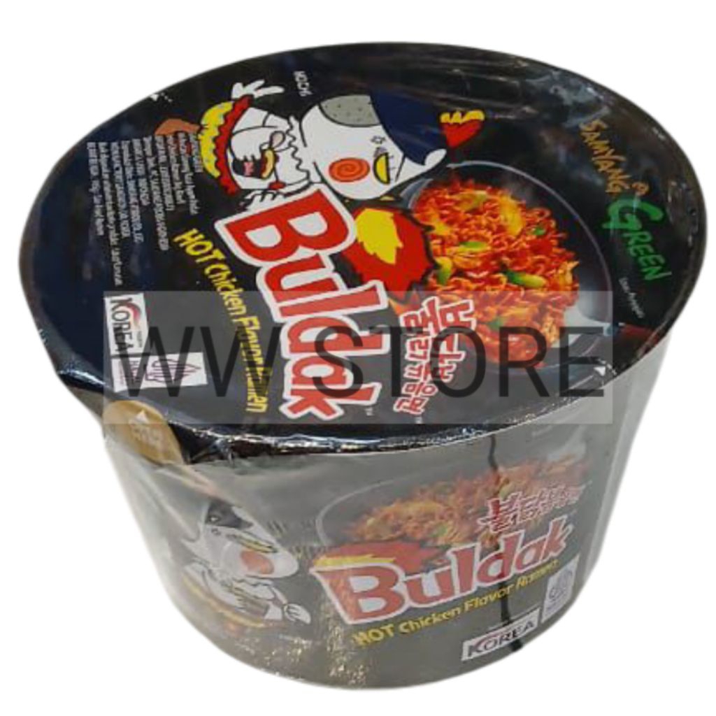

Mi mie instan goreng rasa ayam pedas halal MUI Korea Korean SAMYANG GREEN Buldak HOT Chicken Flavor Stir - Fried Ramen Big Bowl Cup 105g